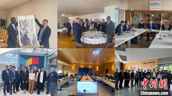 圖為法國站訪問留影?！“不沾髮W(xué)供圖。