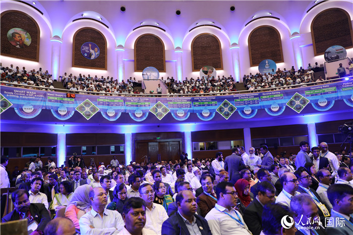 7月13日，達(dá)舍爾甘地污水處理廠項(xiàng)目竣工典禮舉行。人民網(wǎng)記者 孫廣勇攝