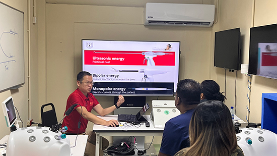 培訓(xùn)現(xiàn)場。第18期援圭亞那醫(yī)療隊供圖