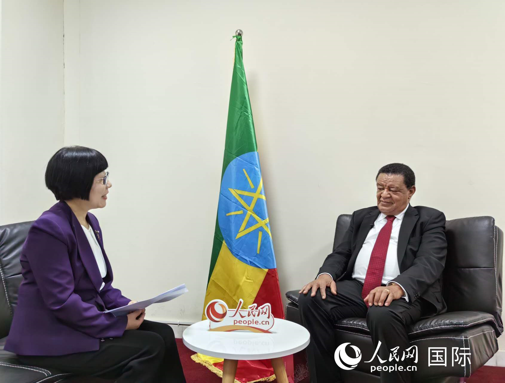 穆拉圖·特肖梅接受人民網(wǎng)記者唐維紅采訪。人民網(wǎng)記者 陳星星攝