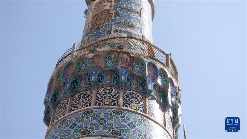 這是10月12日在阿富汗赫拉特省拍攝的受到損壞的赫拉特大清真寺局部。新華社發(fā)（馬沙勒攝）