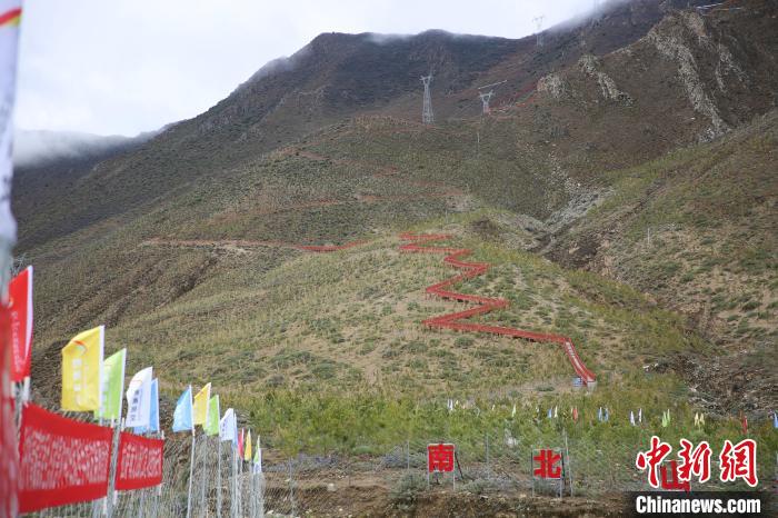 圖為拉薩南北山綠化工程拉薩曲水縣才納村5號片區(qū)?！∝暣_ 攝