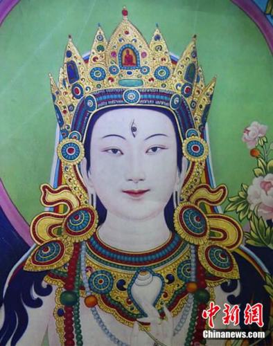 安多強巴繪制的《度母》唐卡。<a target='_blank' href='/'><p  align=