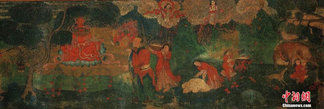 14世紀唐卡卷軸畫《女神》局部。<a target='_blank' href='/'><p  align=