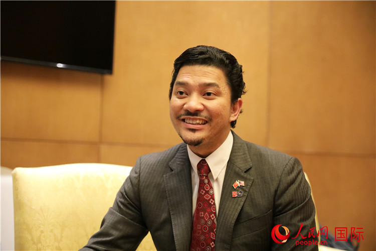 馬來西亞駐華大使館教育參贊沙烈胡丁在2024中國-東盟教育交流周期間接受人民網(wǎng)專訪。人民網(wǎng) 王婧攝