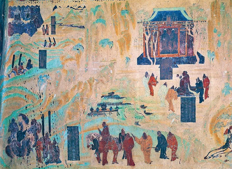 圖為莫高窟第323窟《張騫出使西域圖》。敦煌研究院供圖